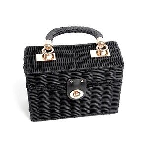 Zara Black Wicker Minaudière Bag